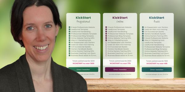 Starten Zonder Stress aanbod KickStart Pakketten Starten Zonder Stress aanbod KickStart Pakketten